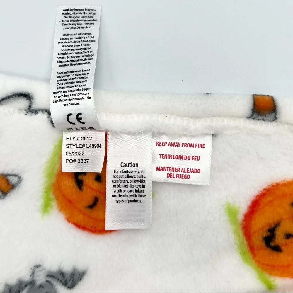 Little Me Pumpkin Halloween Lovey Security Blanket Bats Ghosts Candy Corn Plush - Picture 5 of 5
